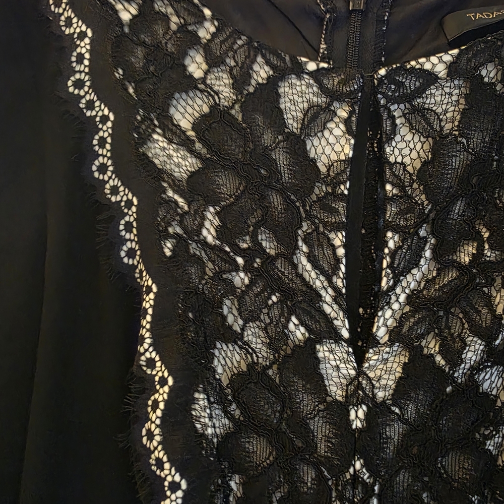 Tadashi Shoji Black and Cream Lace Dress - Picture 6 of 7